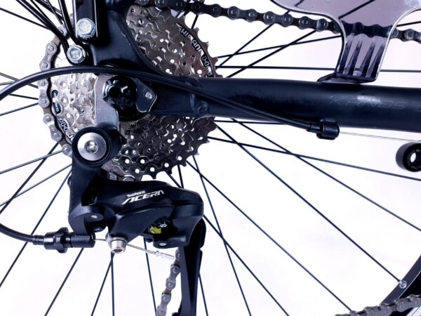 Närbild av cykelkugghjul och kedja