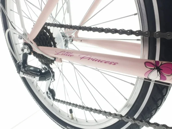 Różowy rower dla dzieci z napisem 'Little Princess'