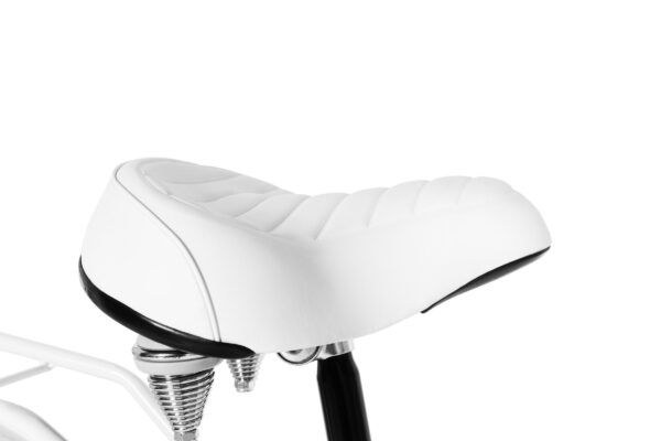 Biały komfortowy siodełko rowerowe