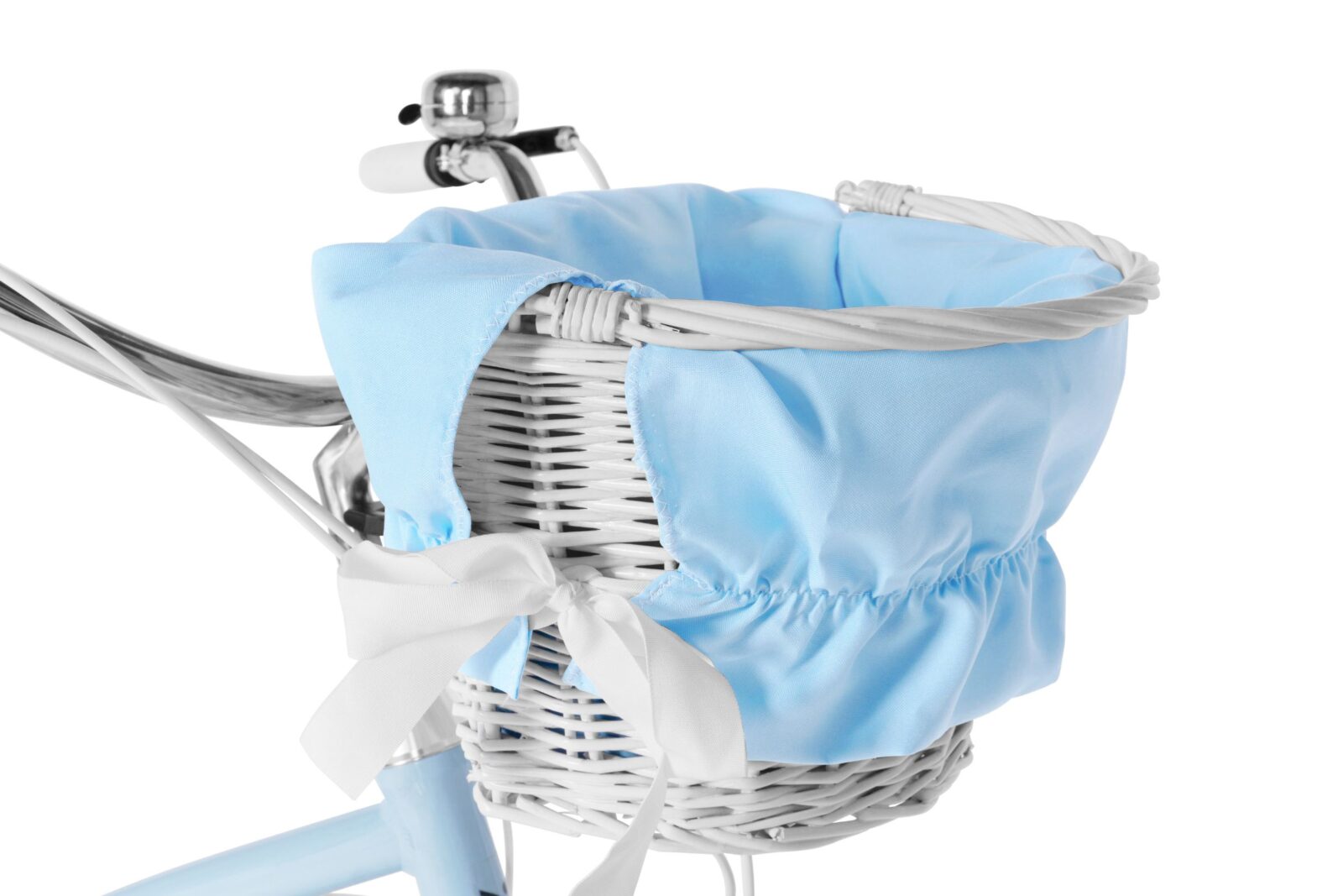 Koszyk rowerowy w błękitnym kolorze