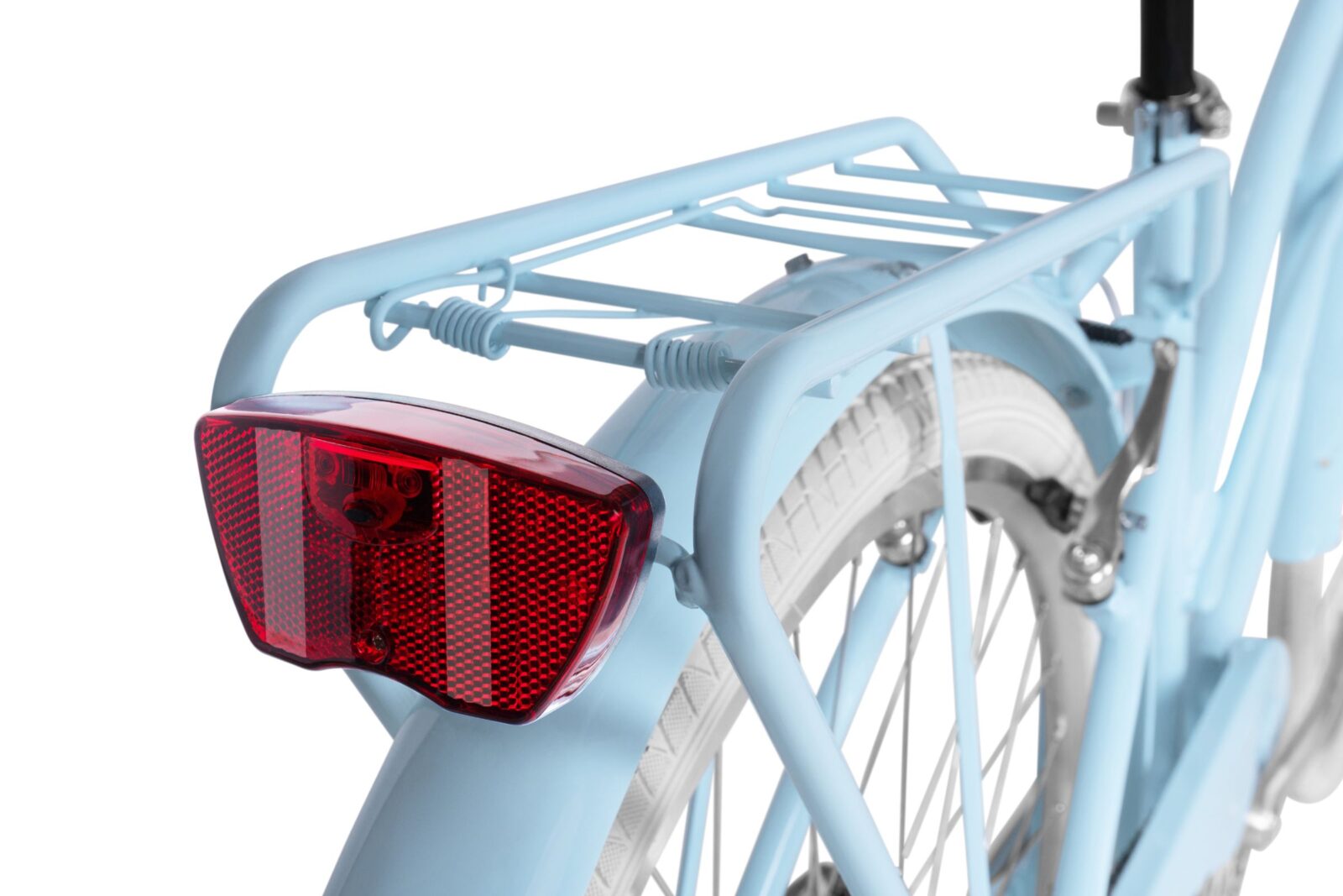 Tylny reflektor roweru w niebieskim kolorze