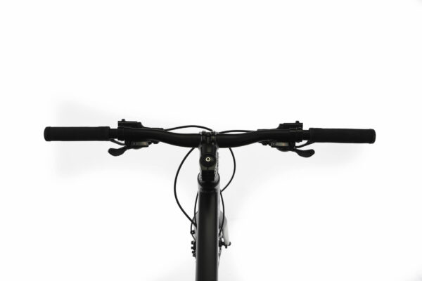 Cykelstyre sett framifrån på vit bakgrund