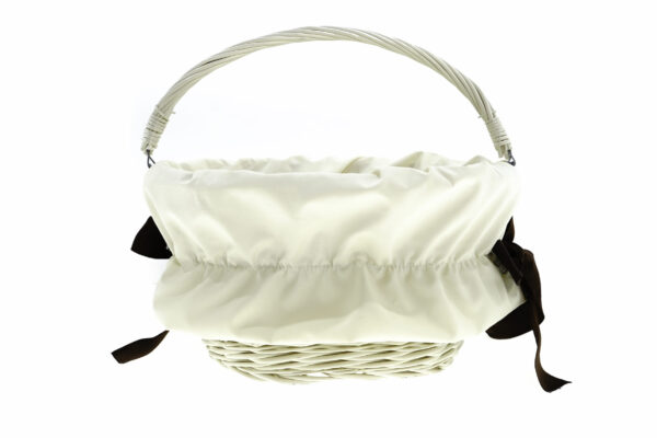 Vit korg med handtag och tygfoder