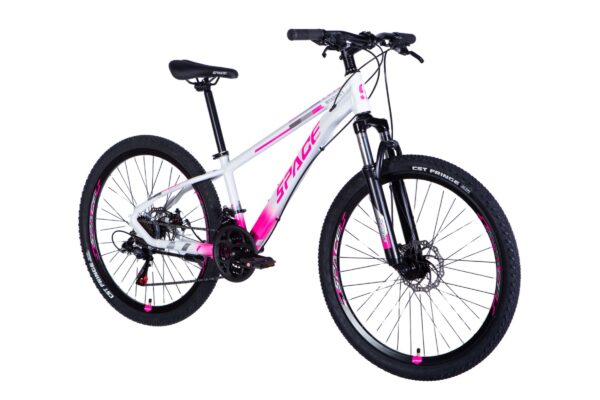 rower górski mtb mercury aluminium 26", 145–170 cm, 21 biegów, biały/różowy