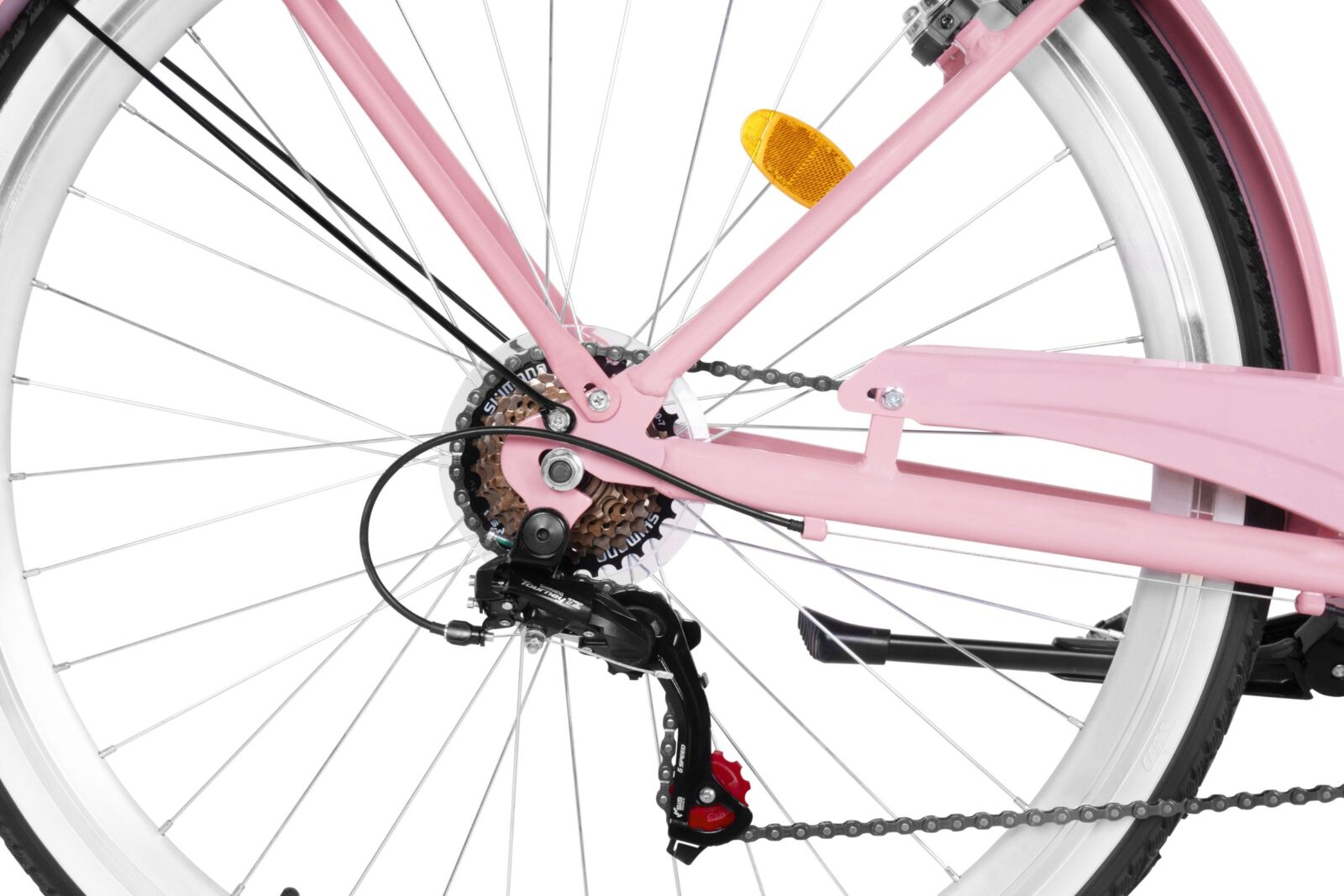 rower damski davi maria aluminium, 28", 160–185 cm, 7 biegów, różowy