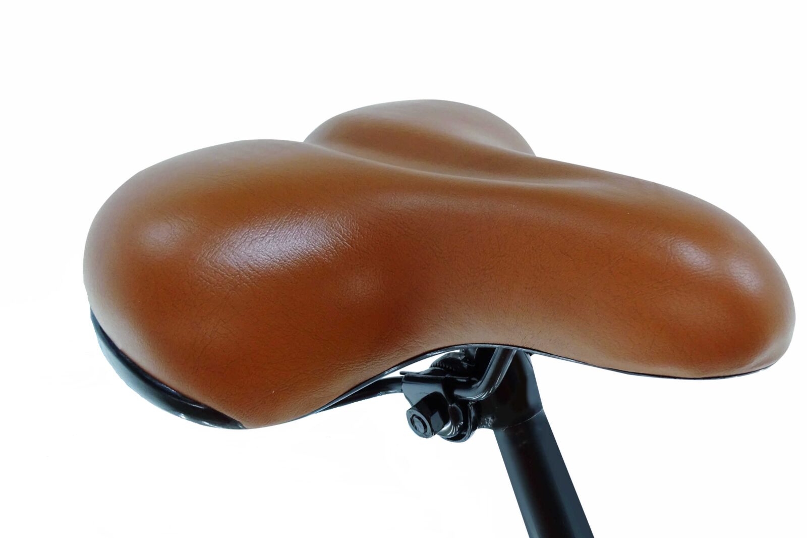 Brun cykelsadel med bekväm design.