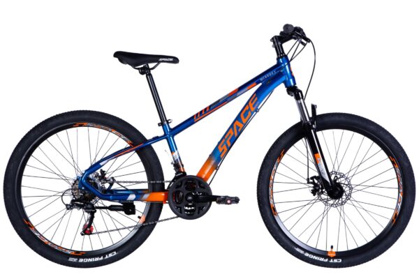 rower górski mtb mercury, aluminium, 26", 145–170 cm, 21 biegowy, niebieski/pomarańczowy