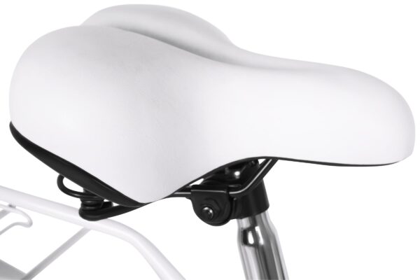 Biała siodełko rowerowe z regulacją