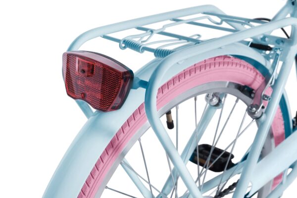 Tylny reflektor rowerowy w jasnoniebieskim kolorze