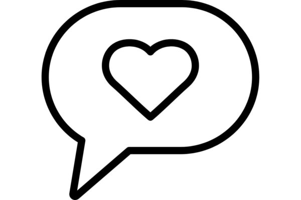 Ikona serca w dymku rozmowy