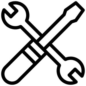 Ikona narzędzi w krzyżu