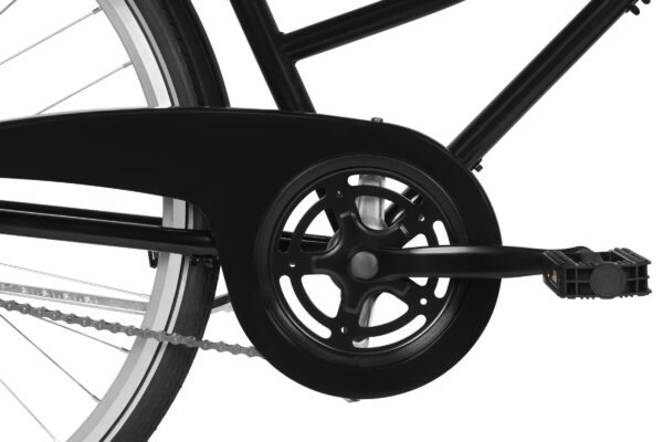 Czarna korba i pedał rowerowy