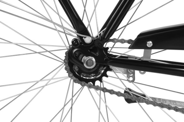 Szczegół mechanizmu rowerowego i łańcucha