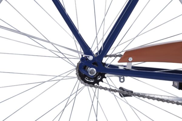 Widok mechanizmu roweru i jego elementów.