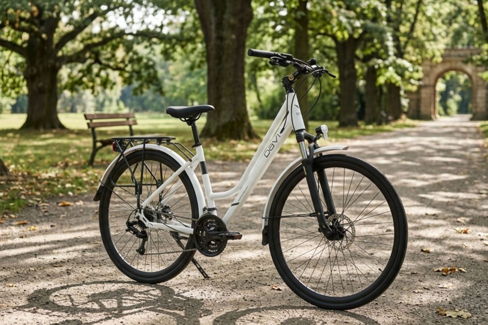 rower trekkingowy davi adventuro 28", 160 185 cm, 21 biegów, biały