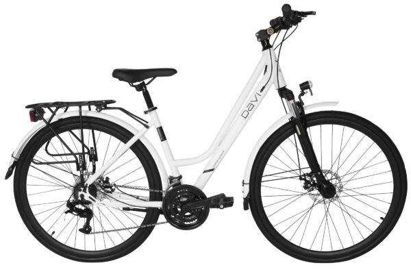 rower trekkingowy davi adventuro 28", 160 185 cm, 21 biegów, biały
