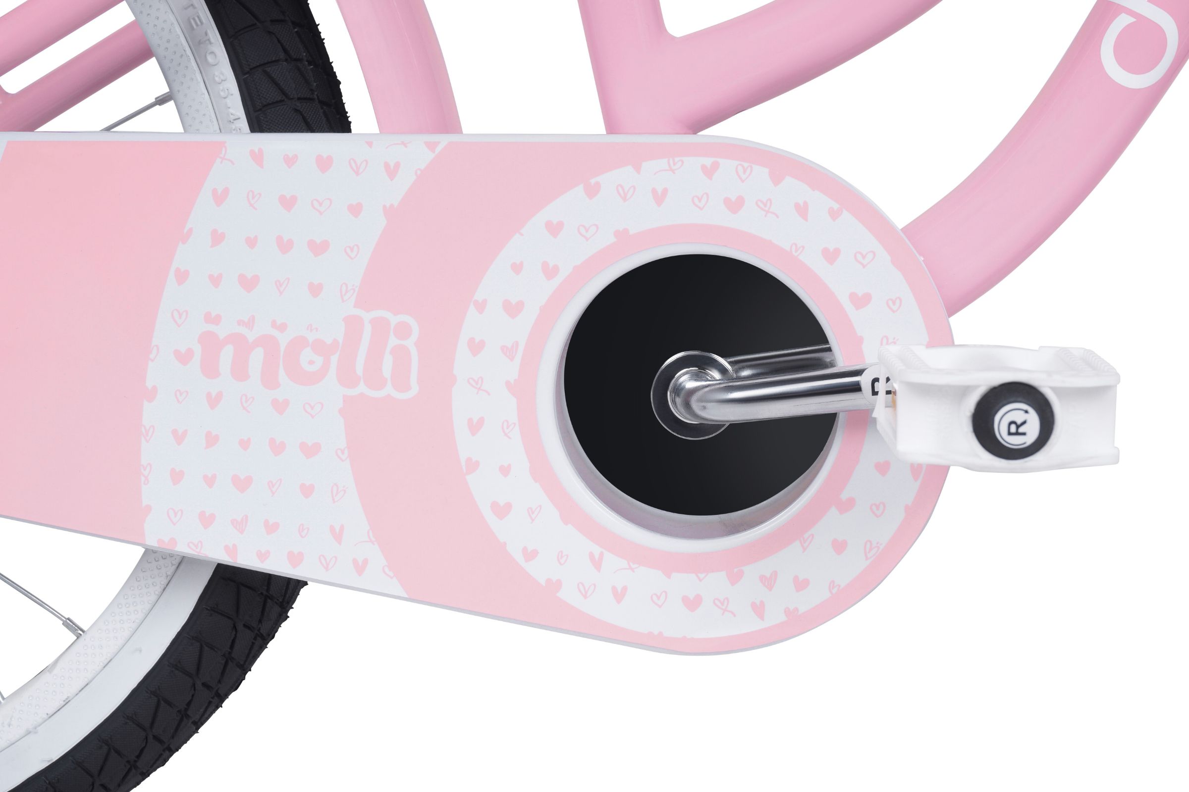 rower dziecięcy davi molli 20", 110 130 cm, 1 bieg, różowy