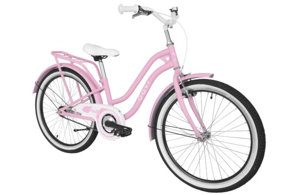 rower dziecięcy davi molli 24", 130–165 cm, 1 bieg, różowy