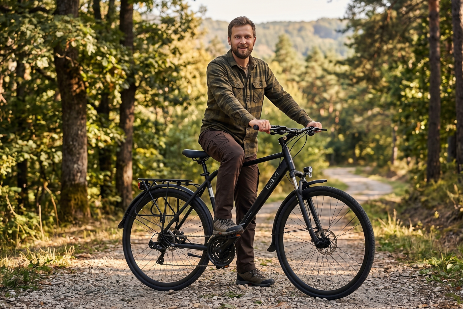 rower trekkingowy davi adventuro 28", 160 185 cm, 21 biegów, czarny