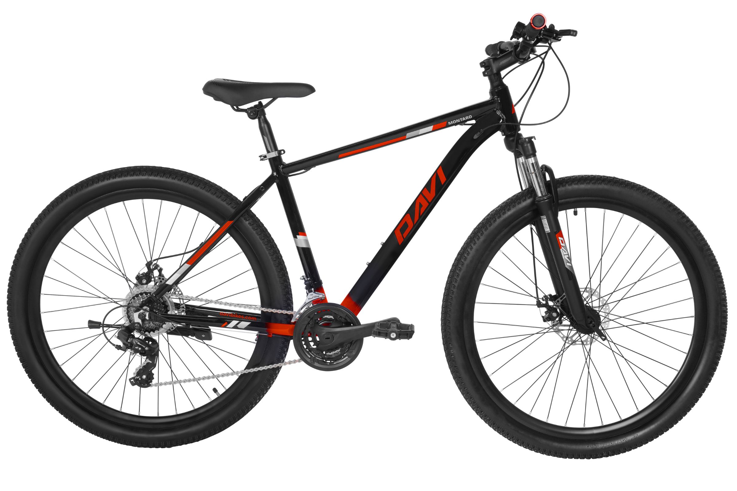 Rower górski MTB Davi Montaro Aluminium, 29", 170-195 cm, 21 biegów, czarny/czerwony