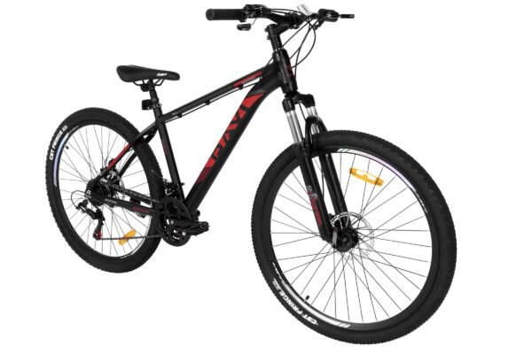 rower górski mtb davi montaro aluminium, 27,5", 160–185 cm, 21 biegów, czarny/czerwony