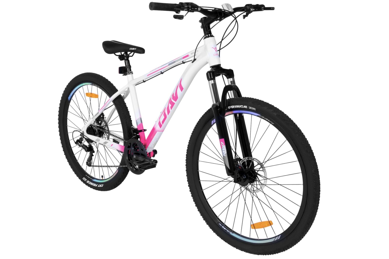 rower górski mtb davi bella aluminium, 27,5", 160–185 cm, 21 biegów, biały/różowy