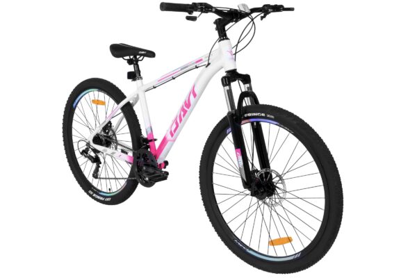 rower górski mtb davi bella aluminium, 27,5", 160–185 cm, 21 biegów, biały/różowy