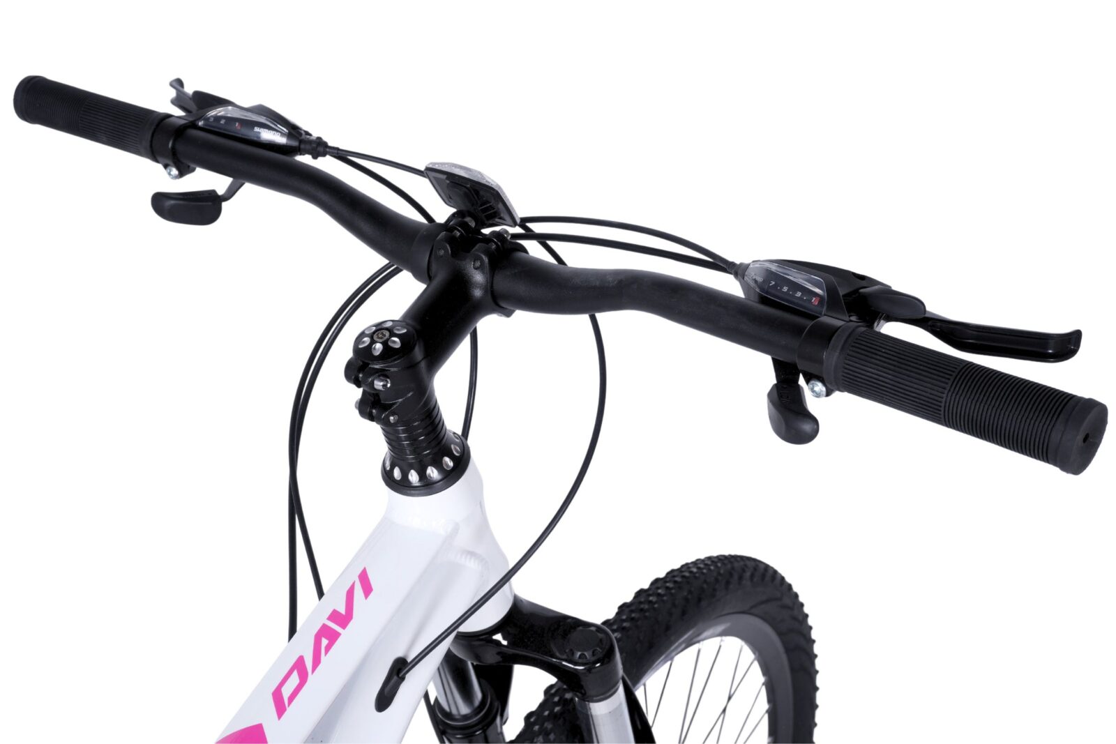 rower górski mtb davi bella aluminium, 27,5", 160–185 cm, 21 biegów, biały/różowy