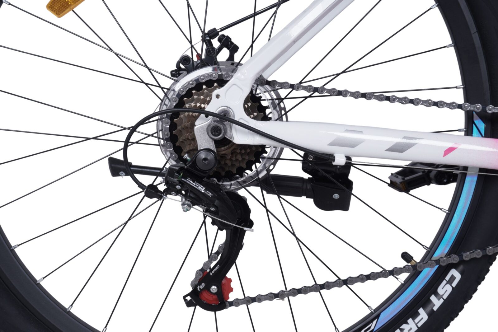 rower górski mtb davi bella aluminium, 27,5", 160–185 cm, 21 biegów, biały/różowy