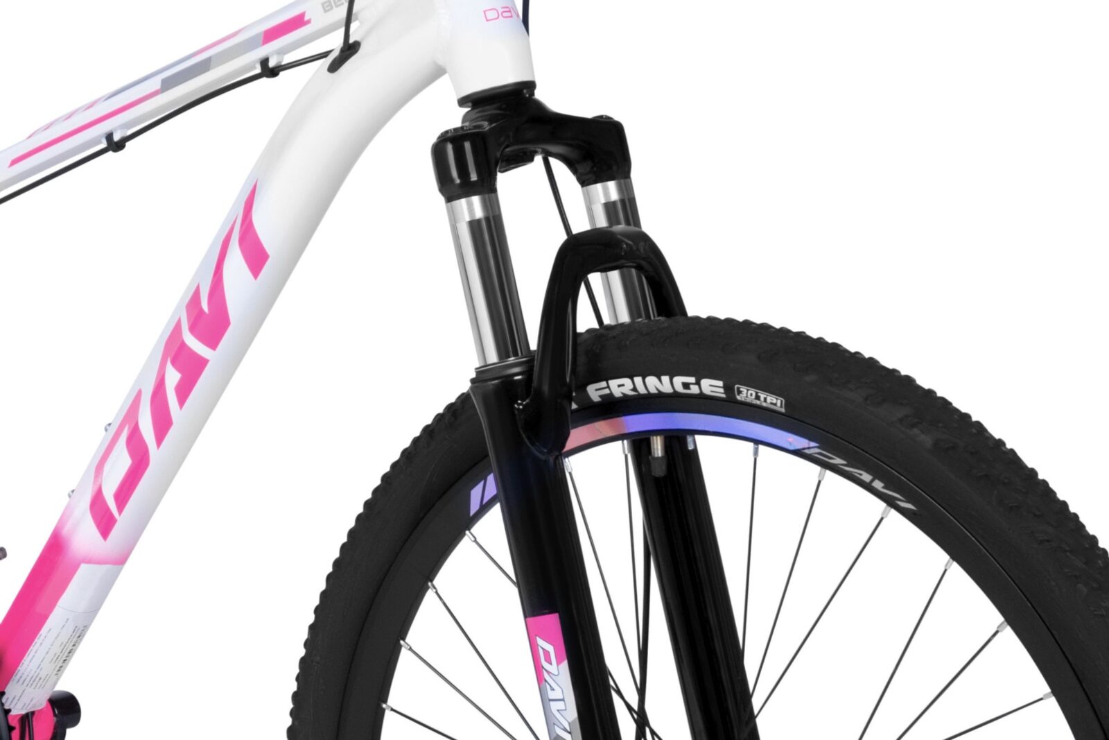 rower górski mtb davi bella aluminium, 27,5", 160–185 cm, 21 biegów, biały/różowy