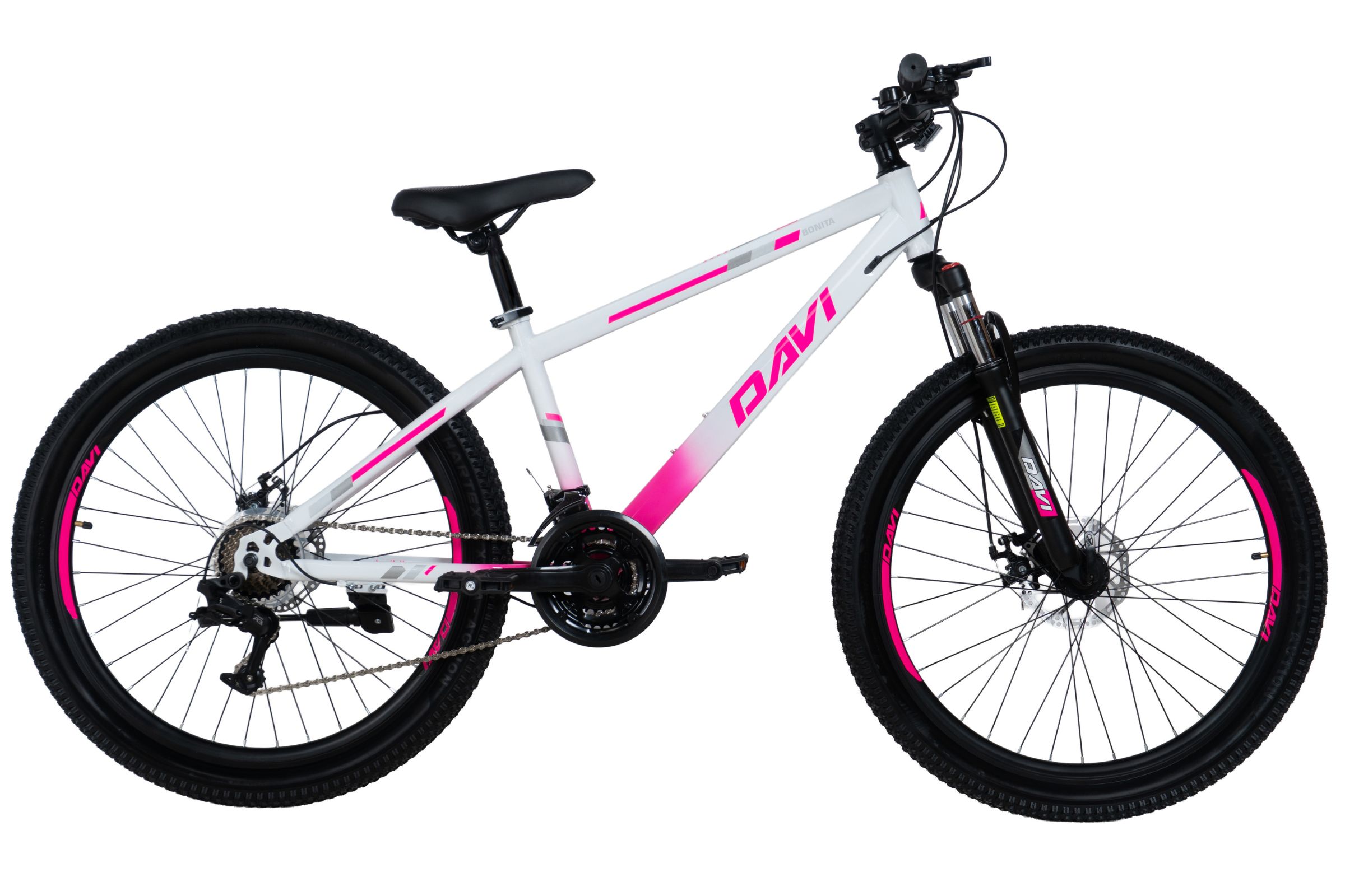 Rower górski MTB Davi Bonita 26, 145–170 cm, 21 biegów, różowy/biały