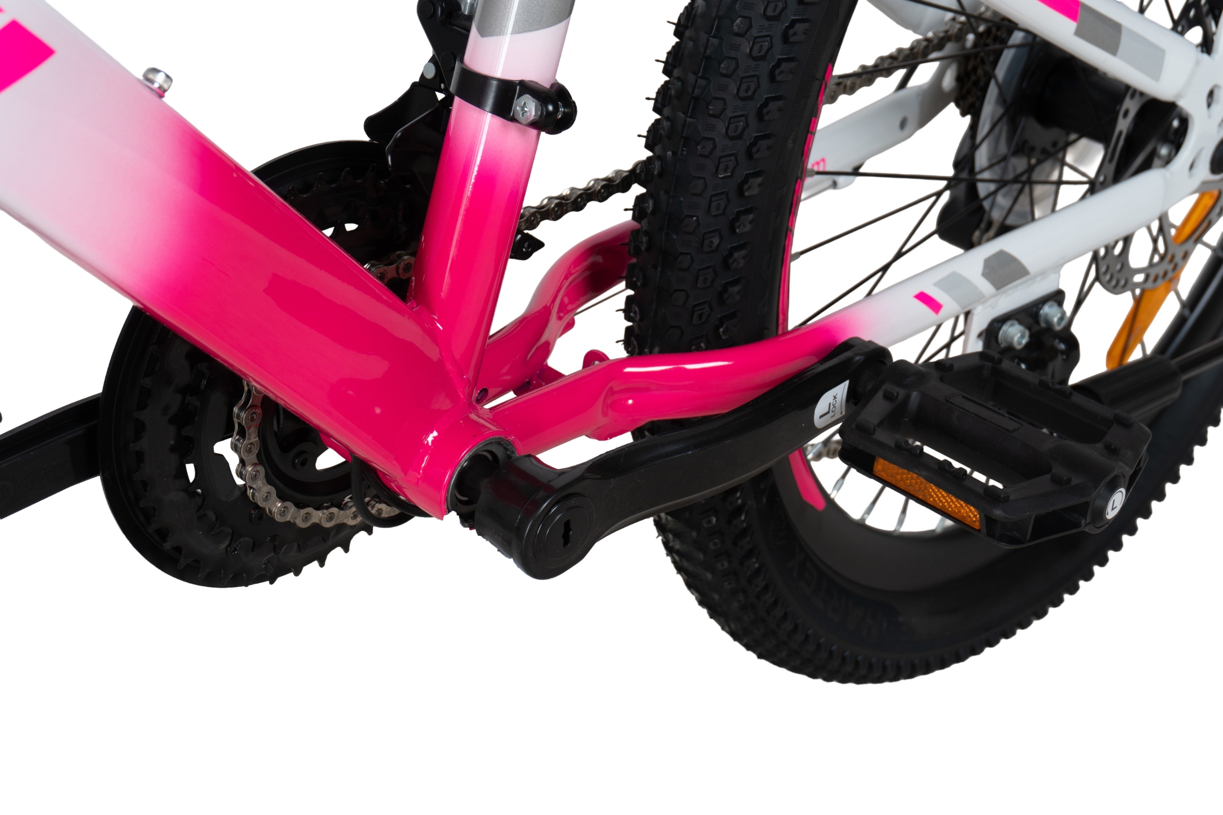 bicicleta copii davi bonita 24", 130 160 cm, 21 viteze, roz/alb (copy)