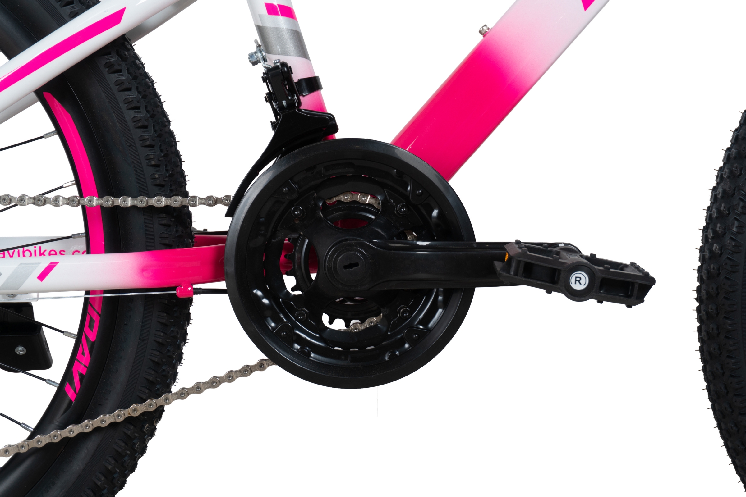 bicicleta copii davi bonita 24", 130 160 cm, 21 viteze, alb/roz