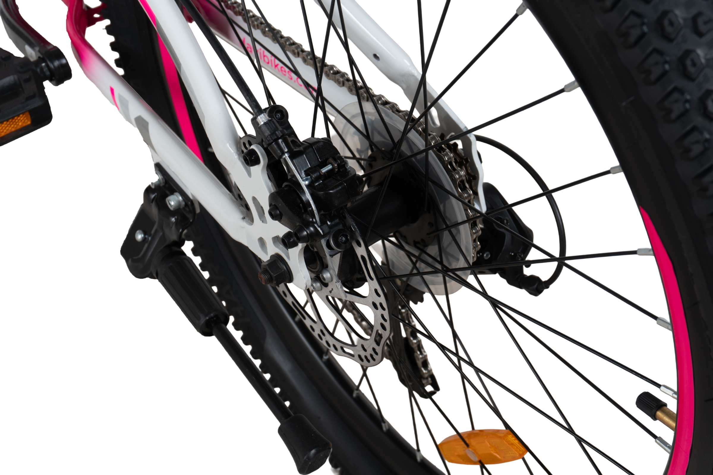 bicicleta copii davi bonita 24", 130 160 cm, 21 viteze, roz/alb (copy)