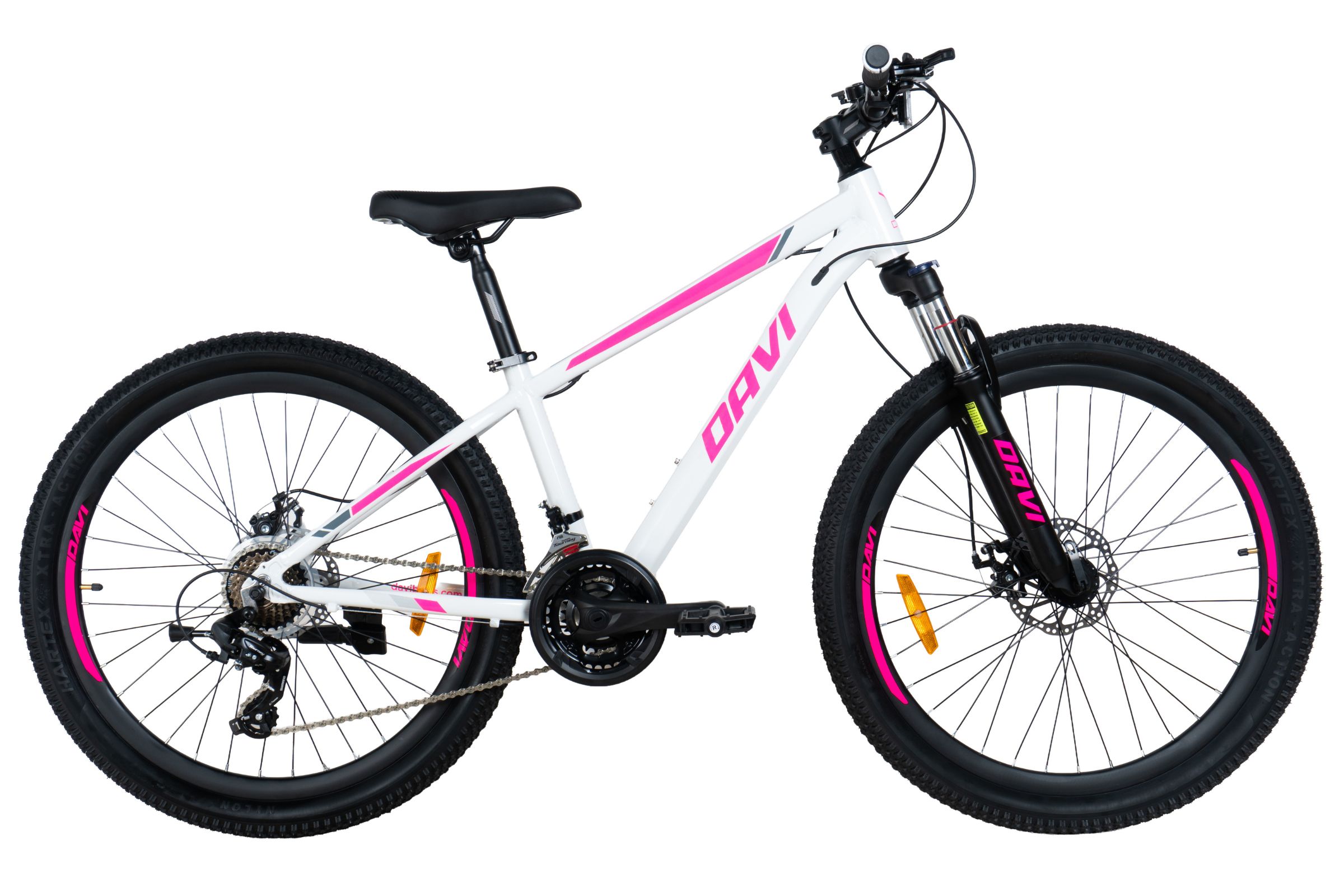 rower górski mtb davi bella aluminium, 26", 145 170 cm, 21 biegów, różowy/ biały