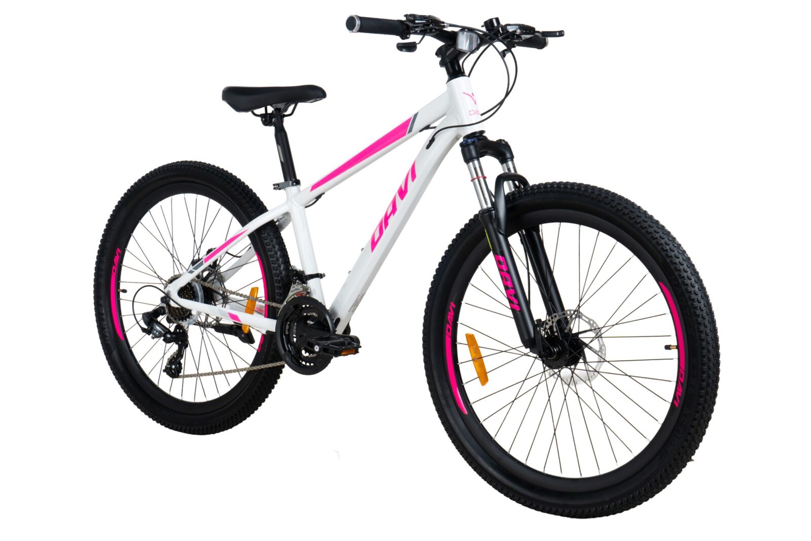 rower górski mtb davi bella aluminium, 26", 145 170 cm, 21 biegów, różowy/ biały
