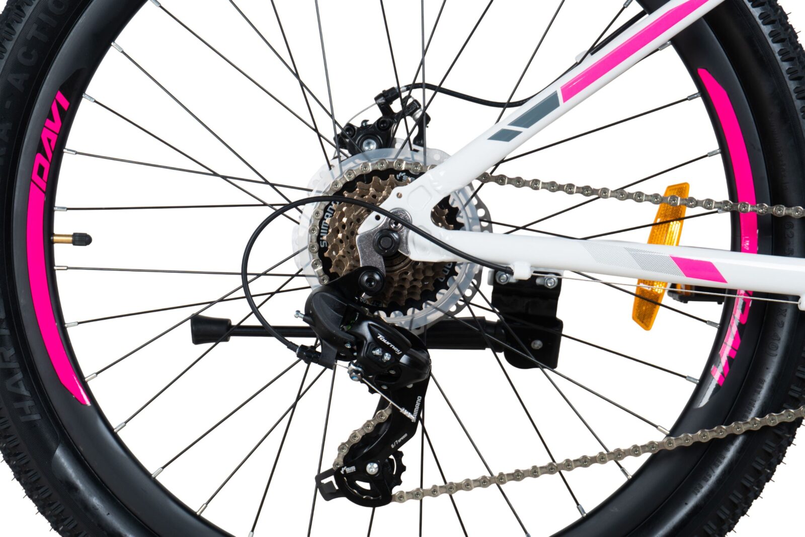 rower górski mtb davi bella aluminium, 26", 145 170 cm, 21 biegów, różowy/ biały
