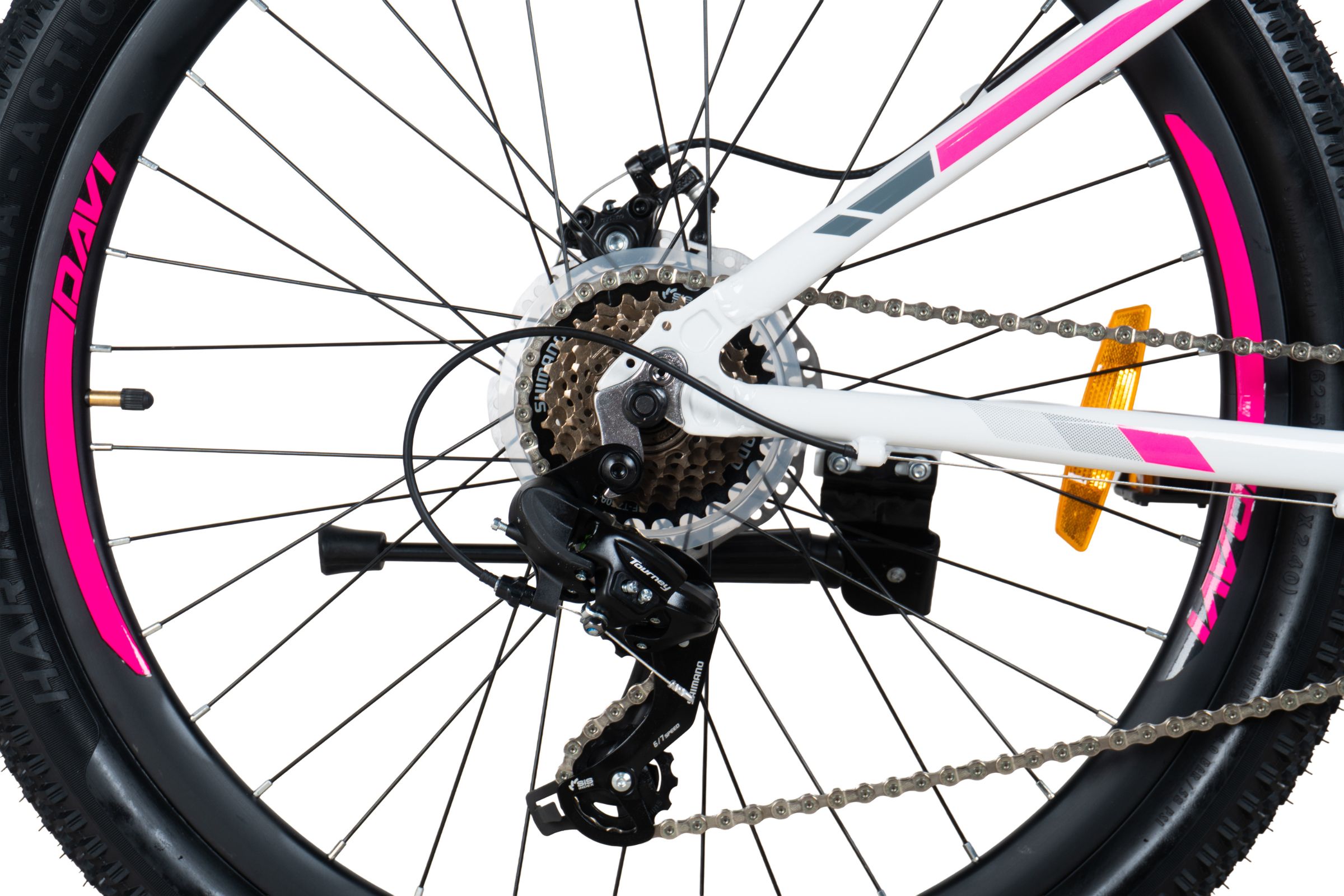 rower górski mtb davi bella aluminium, 26", 145 170 cm, 21 biegów, różowy/ biały