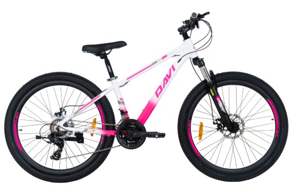 rower górski mtb davi bella aluminium, 26", 145 170 cm, 21 biegów, różowy/biały (kopia)
