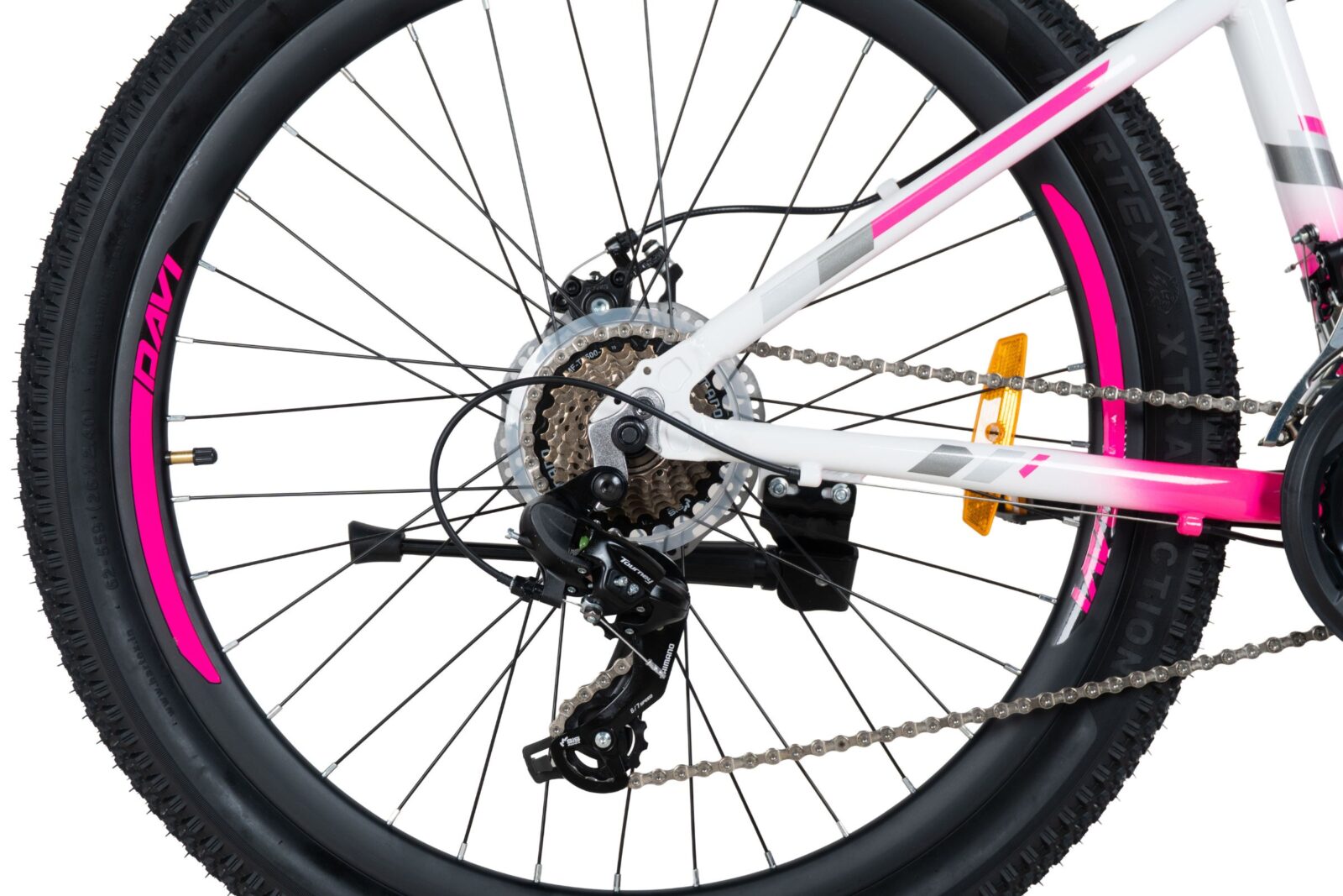 rower górski mtb davi bella aluminium, 26", 145 170 cm, 21 biegów, biały/różowy