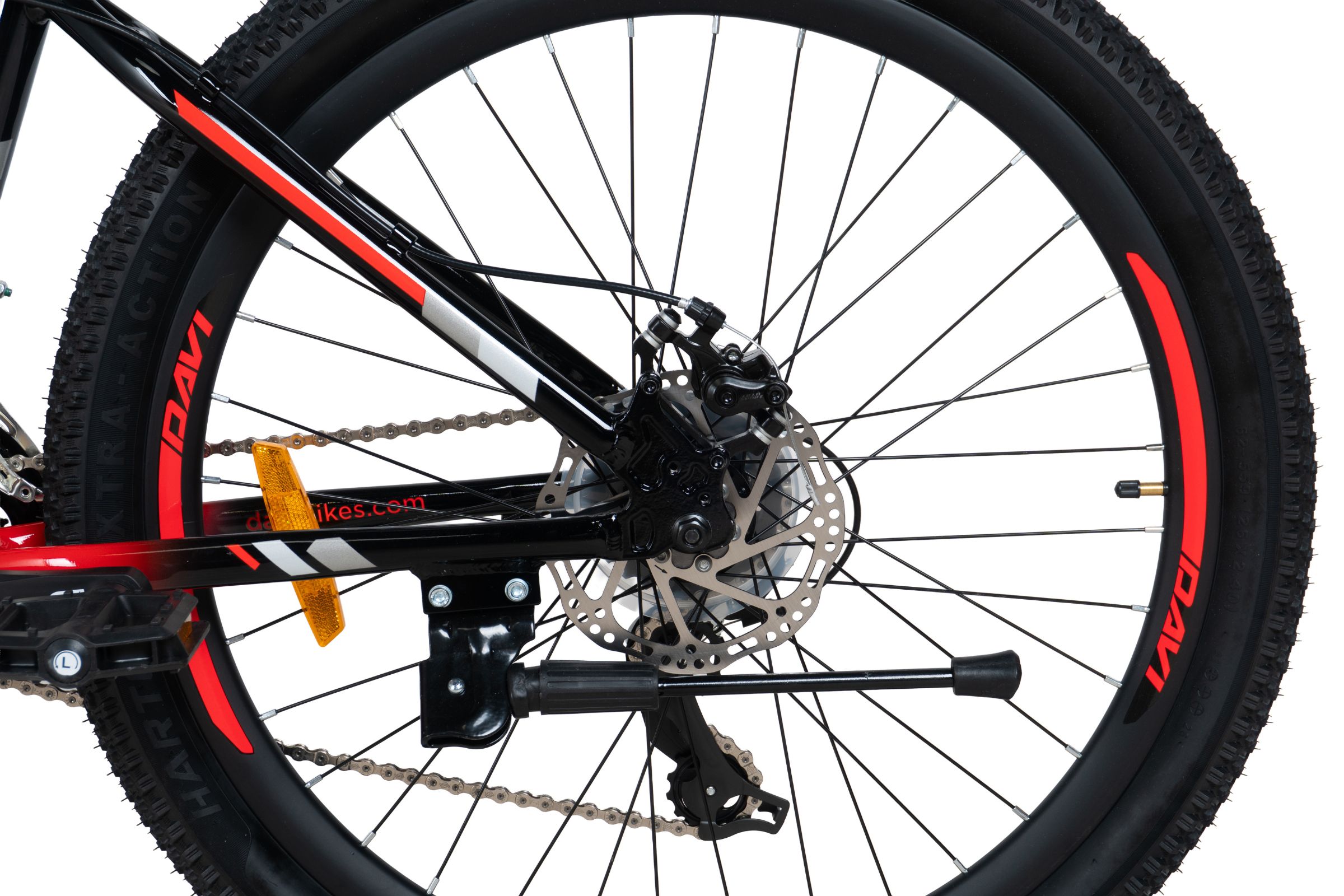 rower górski mtb davi montaro aluminium, 26", 145 170 cm, 21 biegów, czarny/czerwony