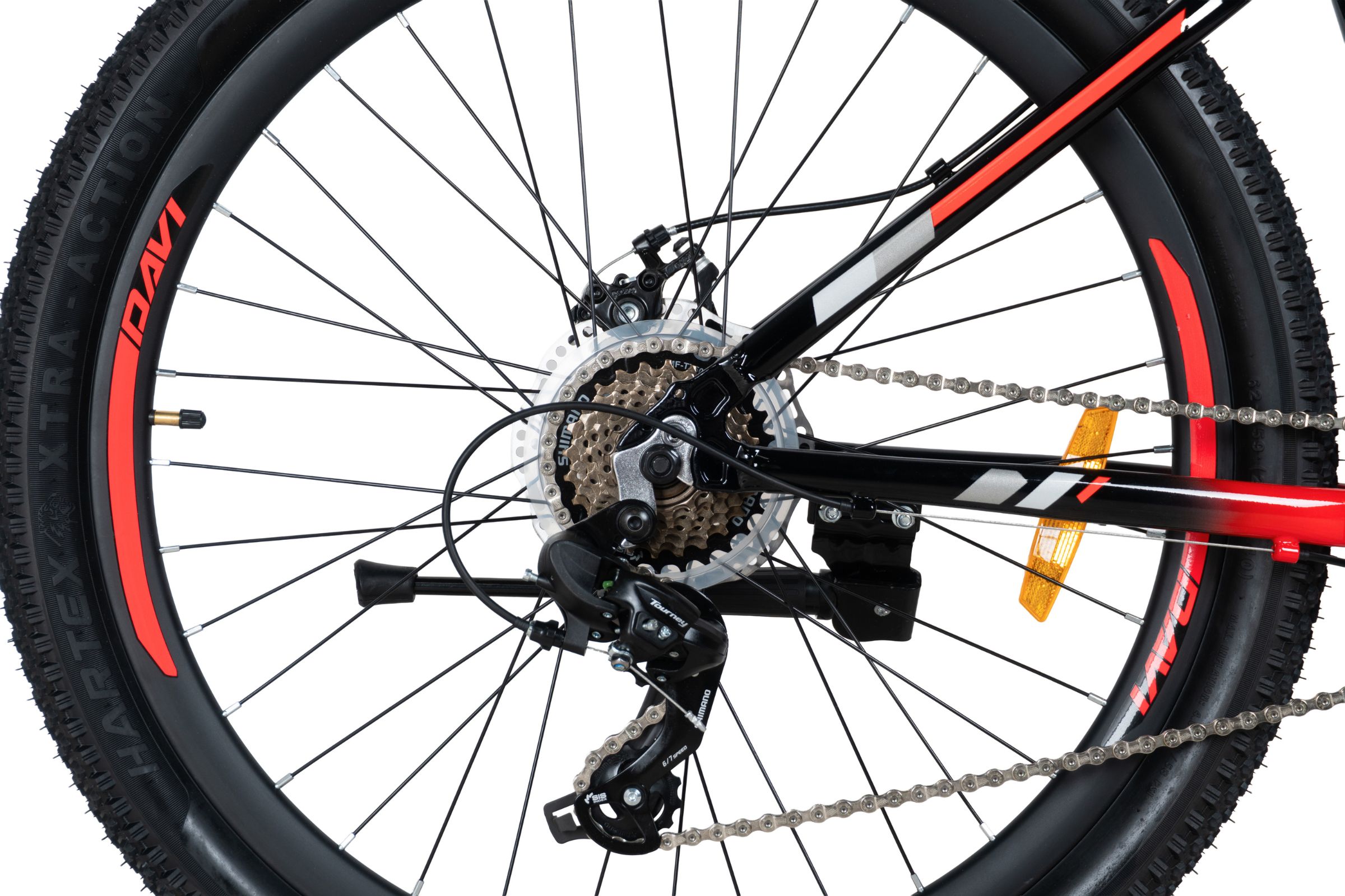 rower górski mtb davi montaro aluminium, 26", 145 170 cm, 21 biegów, czarny/czerwony