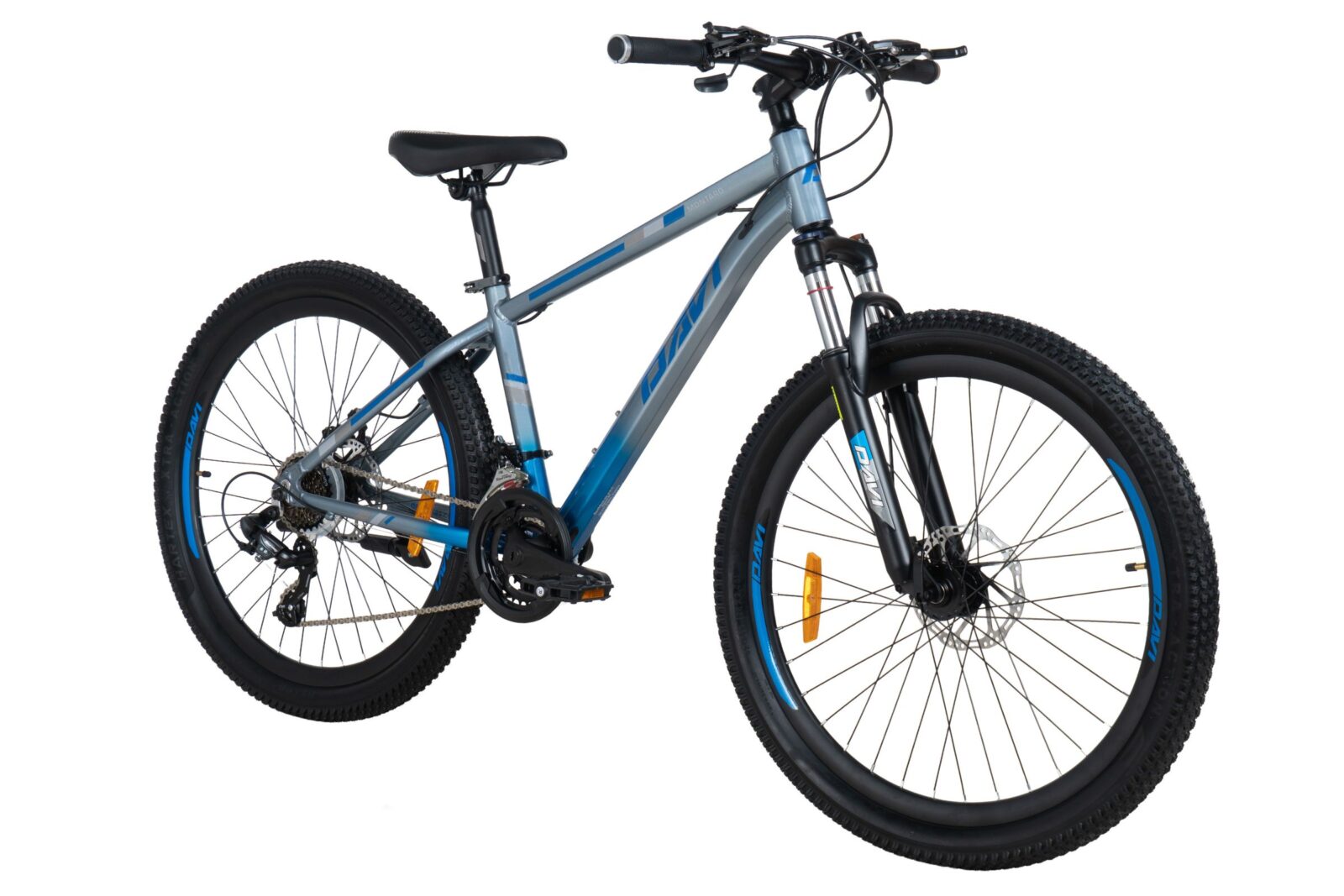 rower górski mtb davi montaro aluminium, 26", 145 170 cm, 21 biegów, szary/niebieski