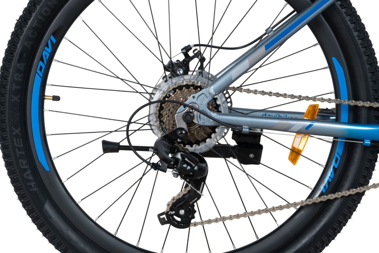 rower górski mtb davi montaro aluminium, 26", 145 170 cm, 21 biegów, szary/niebieski