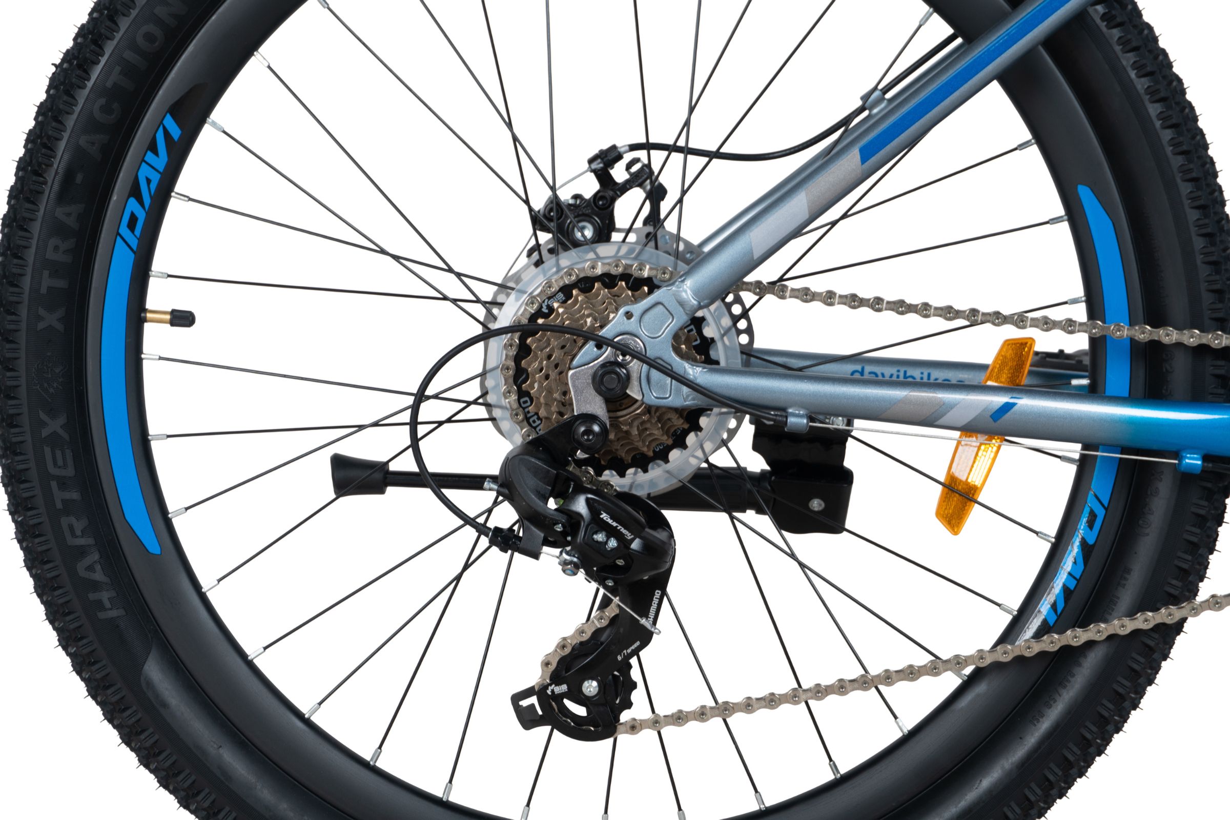 rower górski mtb davi montaro aluminium, 26", 145 170 cm, 21 biegów, szary/niebieski