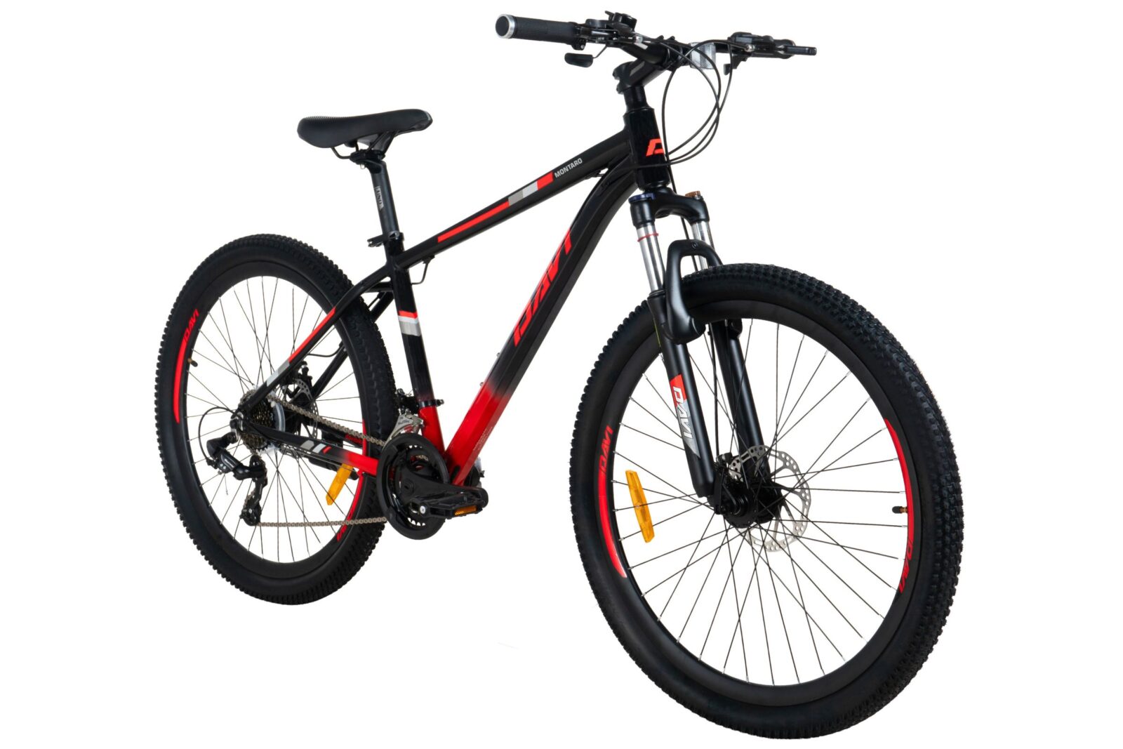 rower górski mtb davi montaro aluminium, 27,5", 160 185 cm, 21 biegów, czarny/czerwony