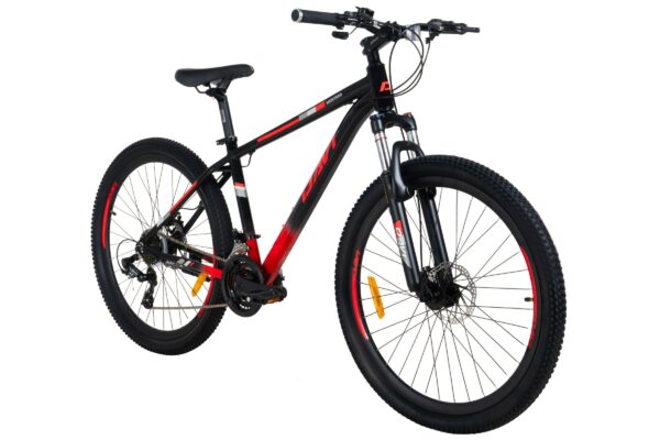 rower górski mtb davi montaro aluminium, 27,5", 160 185 cm, 21 biegów, czarny/czerwony