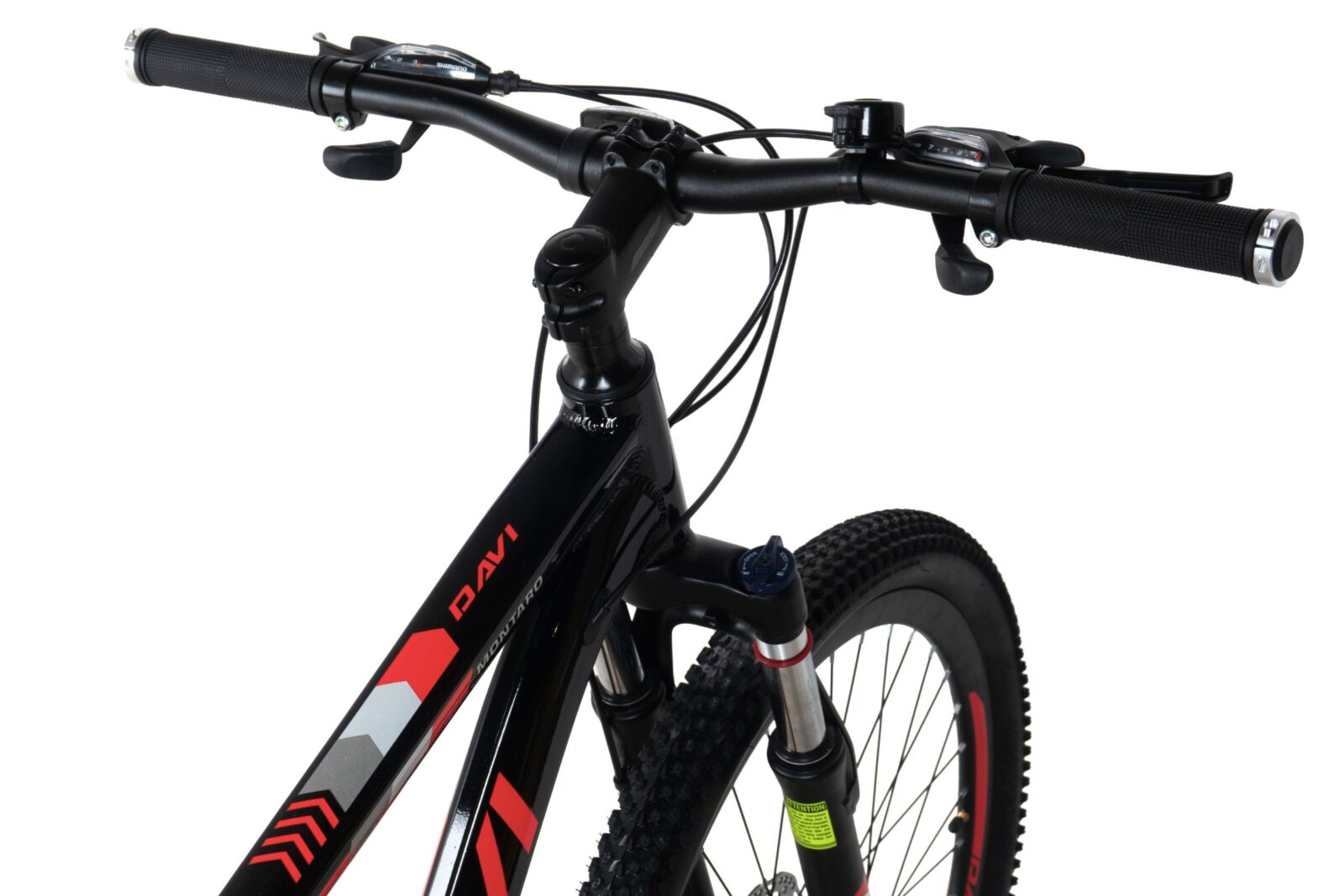rower górski mtb davi montaro aluminium, 27,5", 160 185 cm, 21 biegów, czarny/czerwony