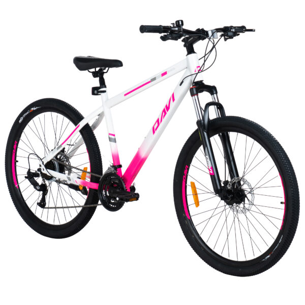 rower górski mtb davi bonita 27,5", 160–185 cm, 21 biegów, biały/różowy (copy)