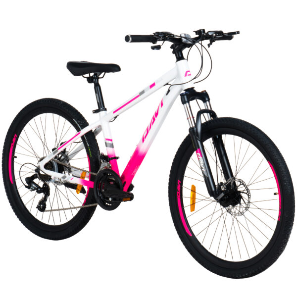 rower górski mtb davi bella aluminium, 26", 145 170 cm, 21 biegów, różowy/biały
